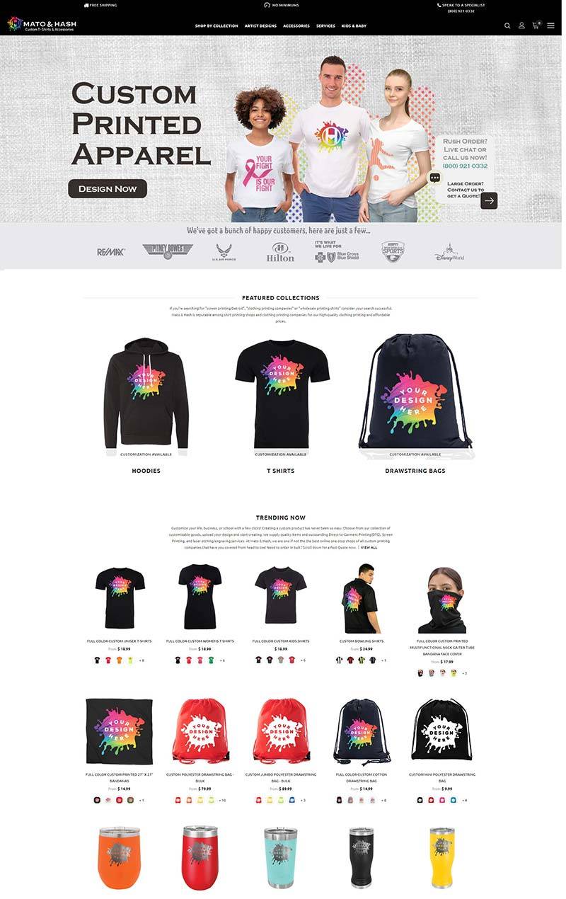 Mato & Hash 美国印刷定制服饰购物网站