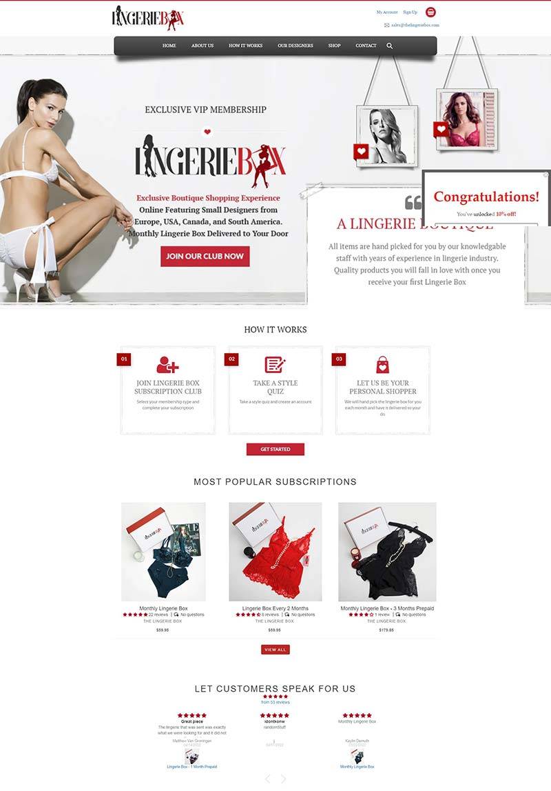 Lingerie Box 美国时尚女性内衣购物网站