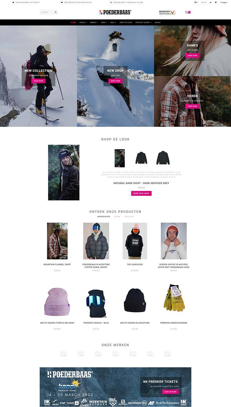 POEDERBAAS 荷兰户外滑雪服饰购物网站