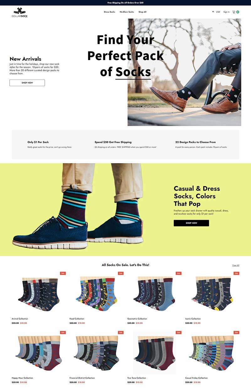 Dollarsock 美国男士袜子品牌购物网站