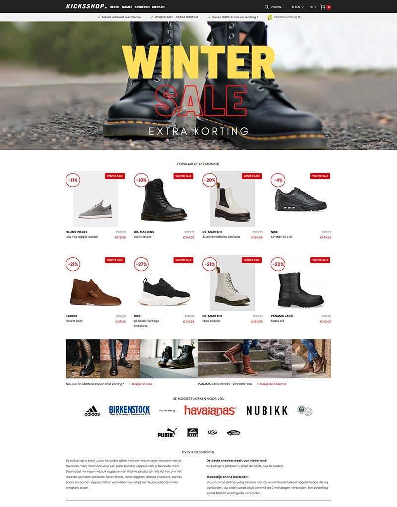 Kicksshop 荷兰品牌鞋履在线购物网站
