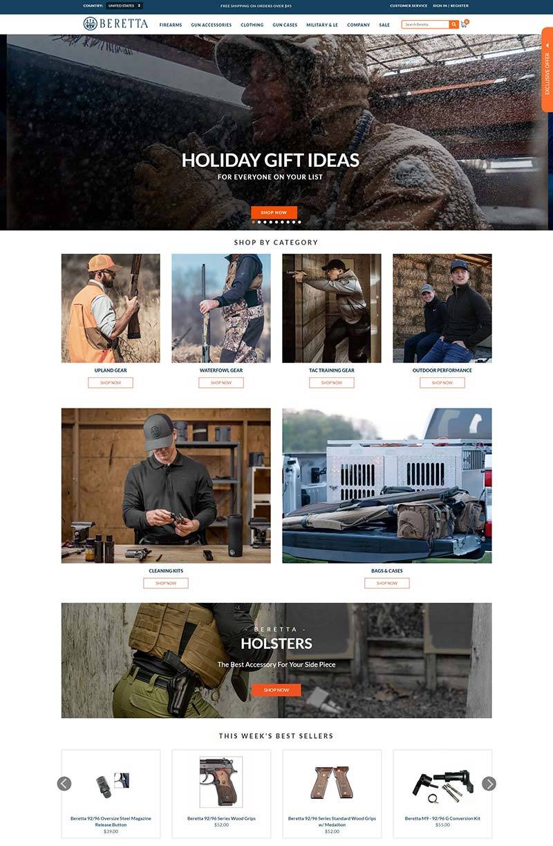 Beretta 美国战术装备品牌购物网站
