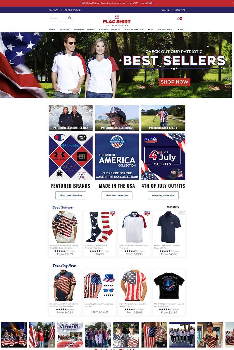 The Flag Shirt 美国爱国主义衬衫购物网站